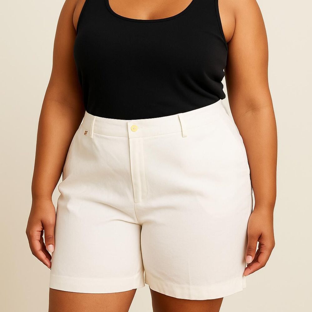 Ralph Lauren Women's White Bermuda Shorts Size 16